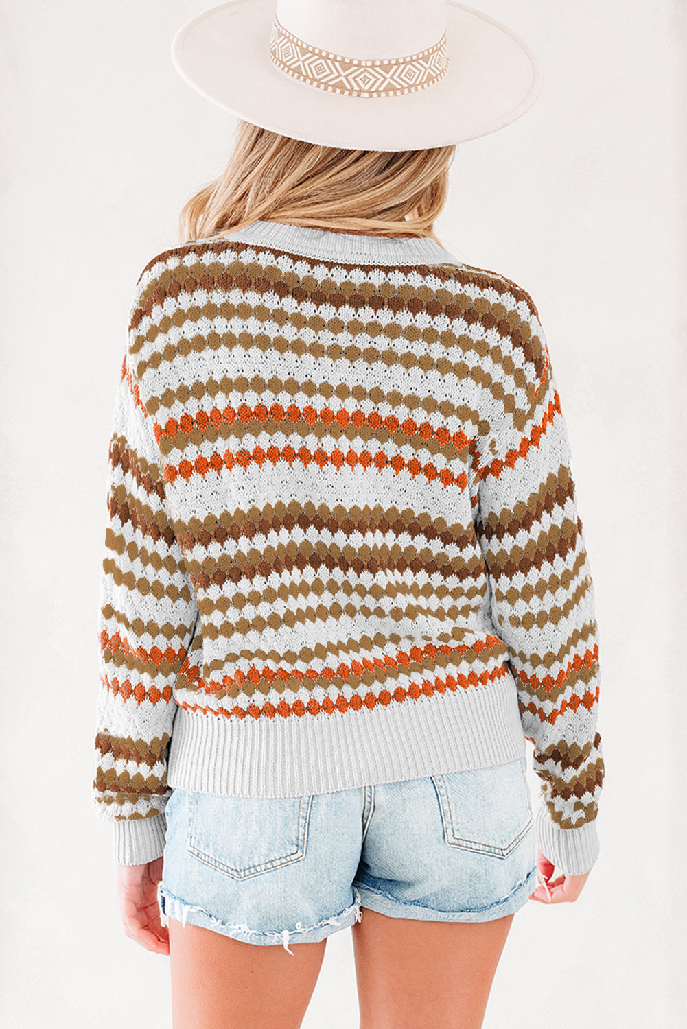 Jimena Patterned Drop Shoulder Sweater