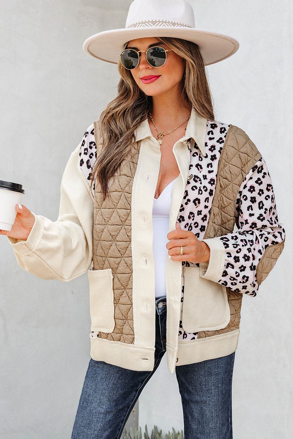 Novaza Quilted Patchwork Front Jacket