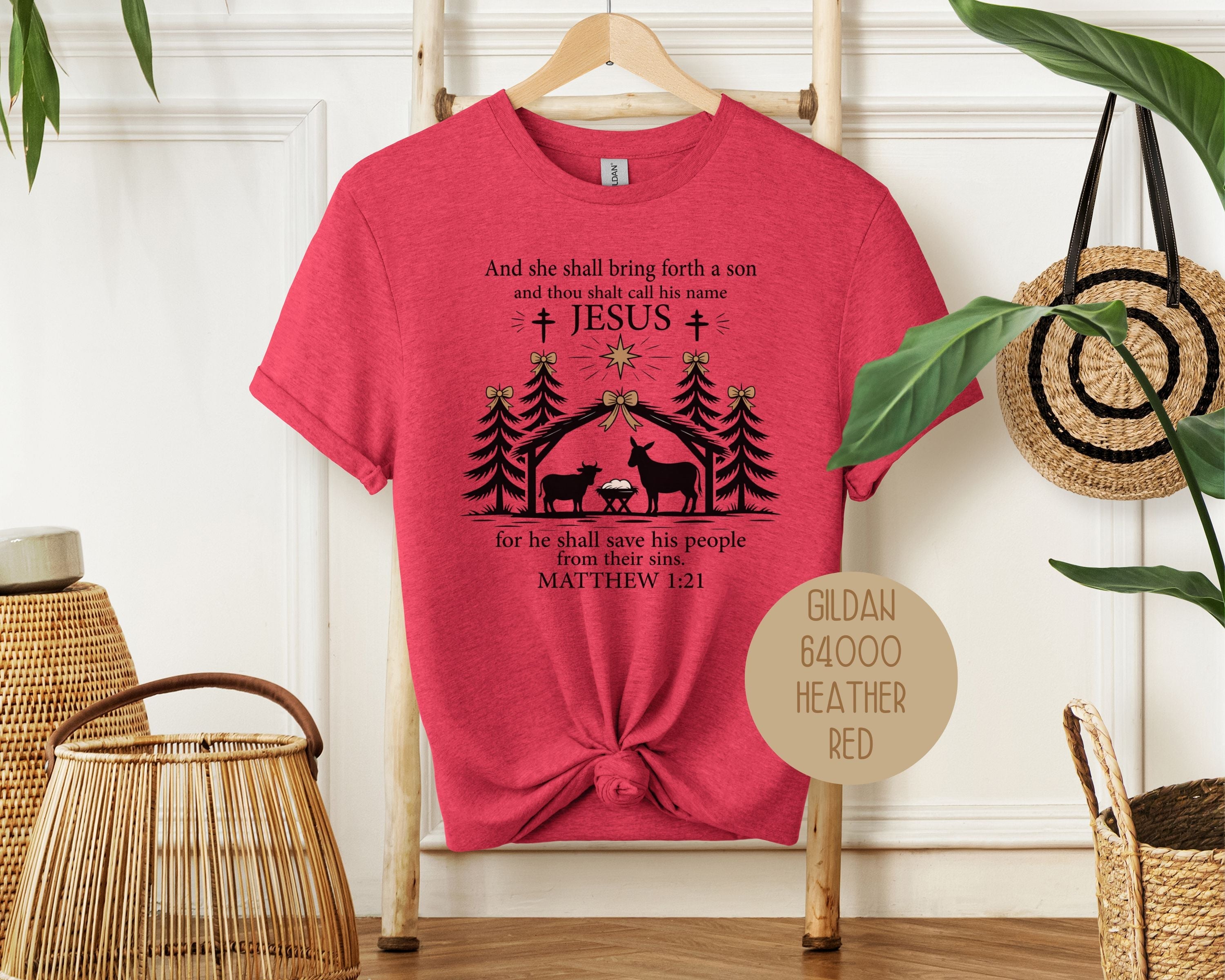 True Story Christmas Nativity Matthew 1:21 Bible Verse Shirt