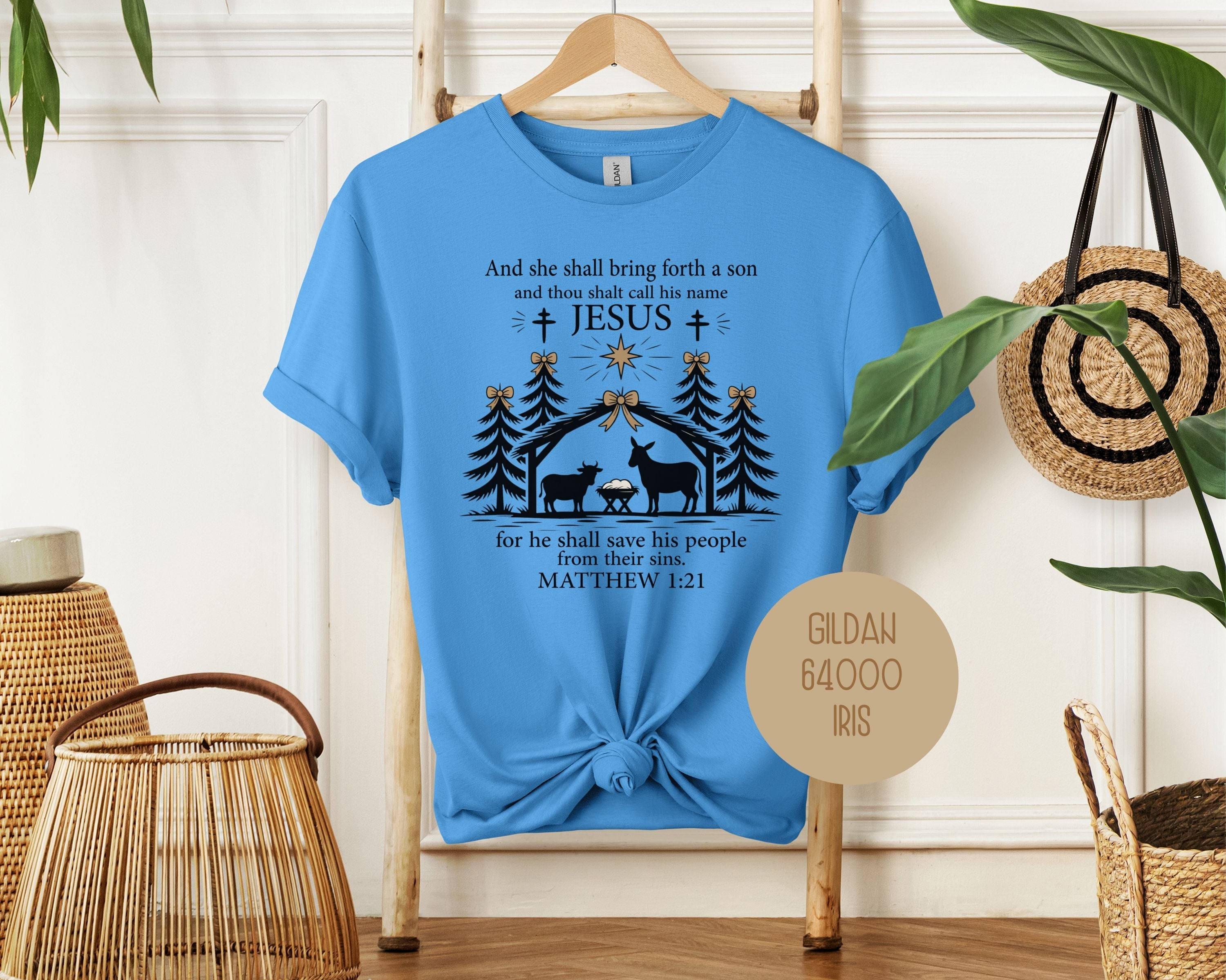 True Story Christmas Nativity Matthew 1:21 Bible Verse Shirt