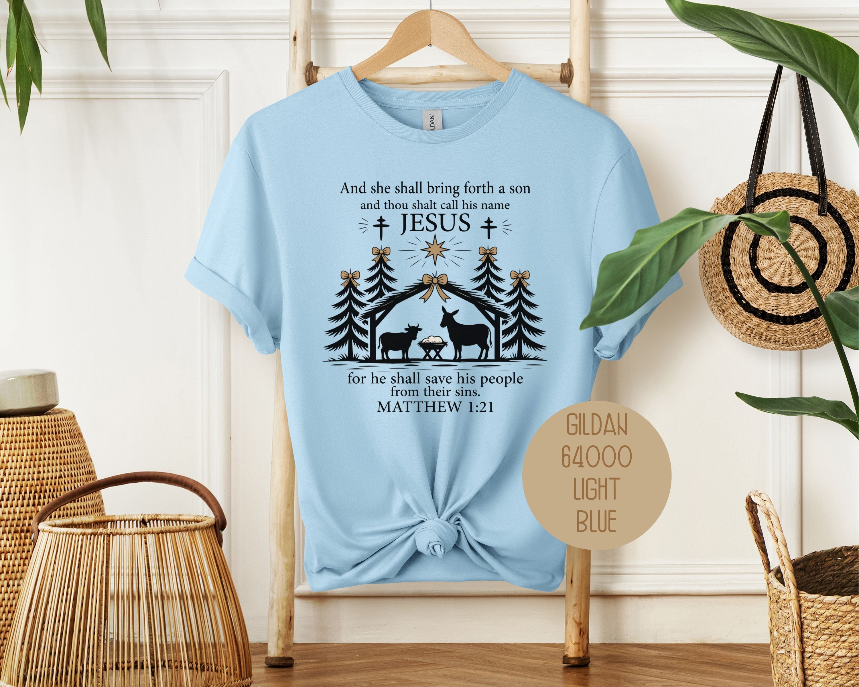 True Story Christmas Nativity Matthew 1:21 Bible Verse Shirt