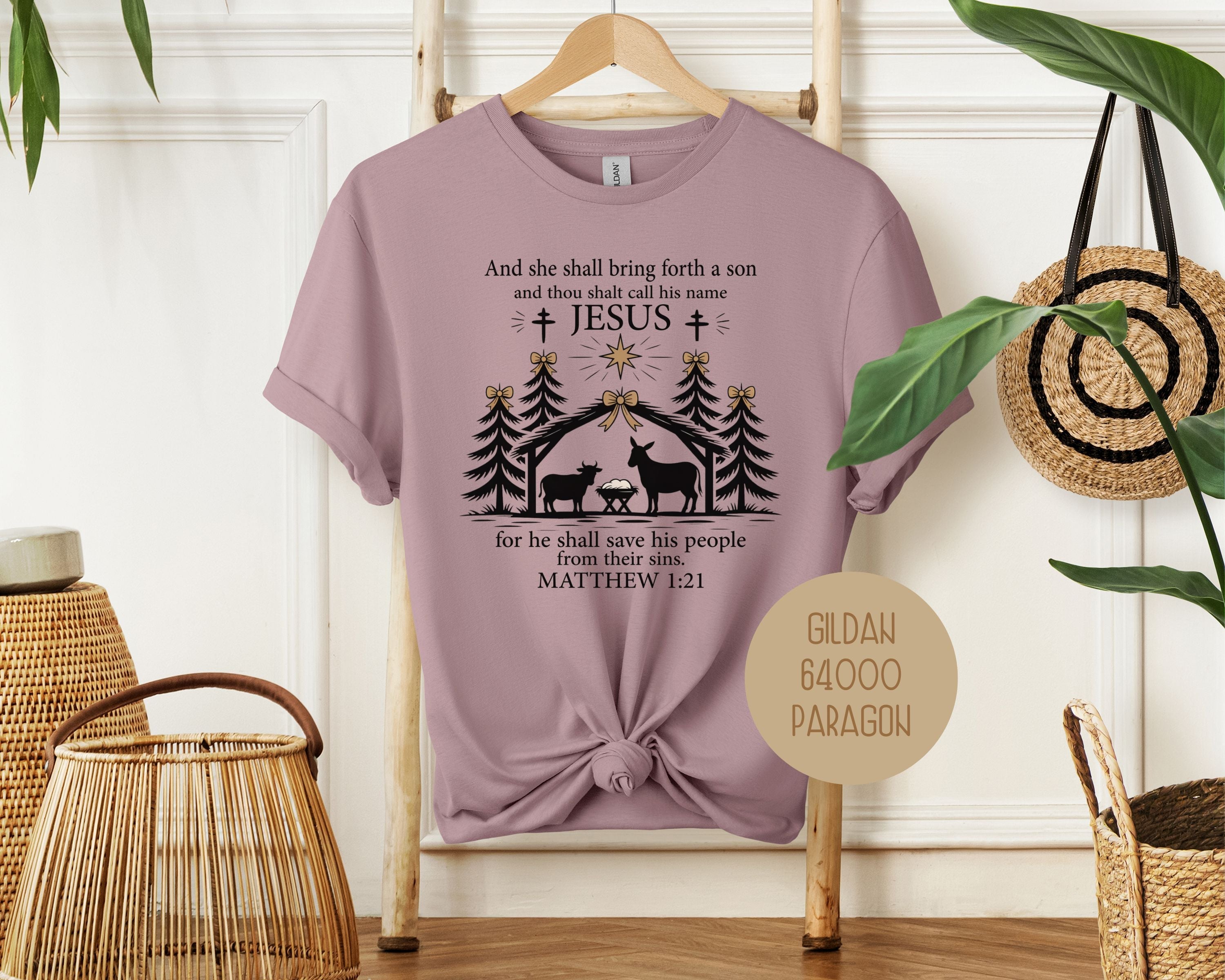 True Story Christmas Nativity Matthew 1:21 Bible Verse Shirt