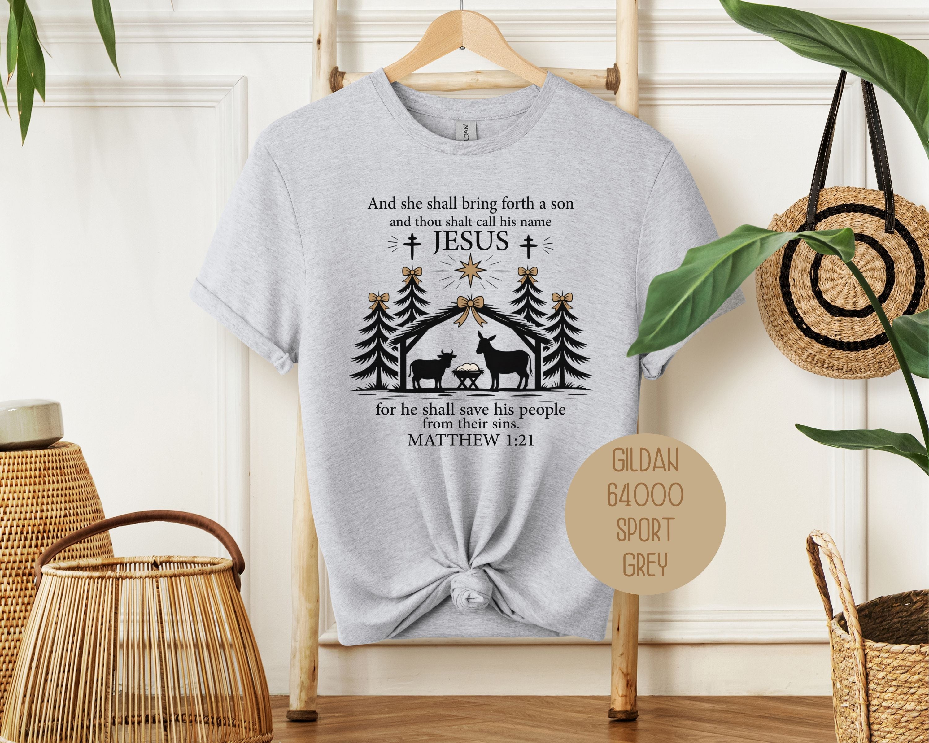 True Story Christmas Nativity Matthew 1:21 Bible Verse Shirt