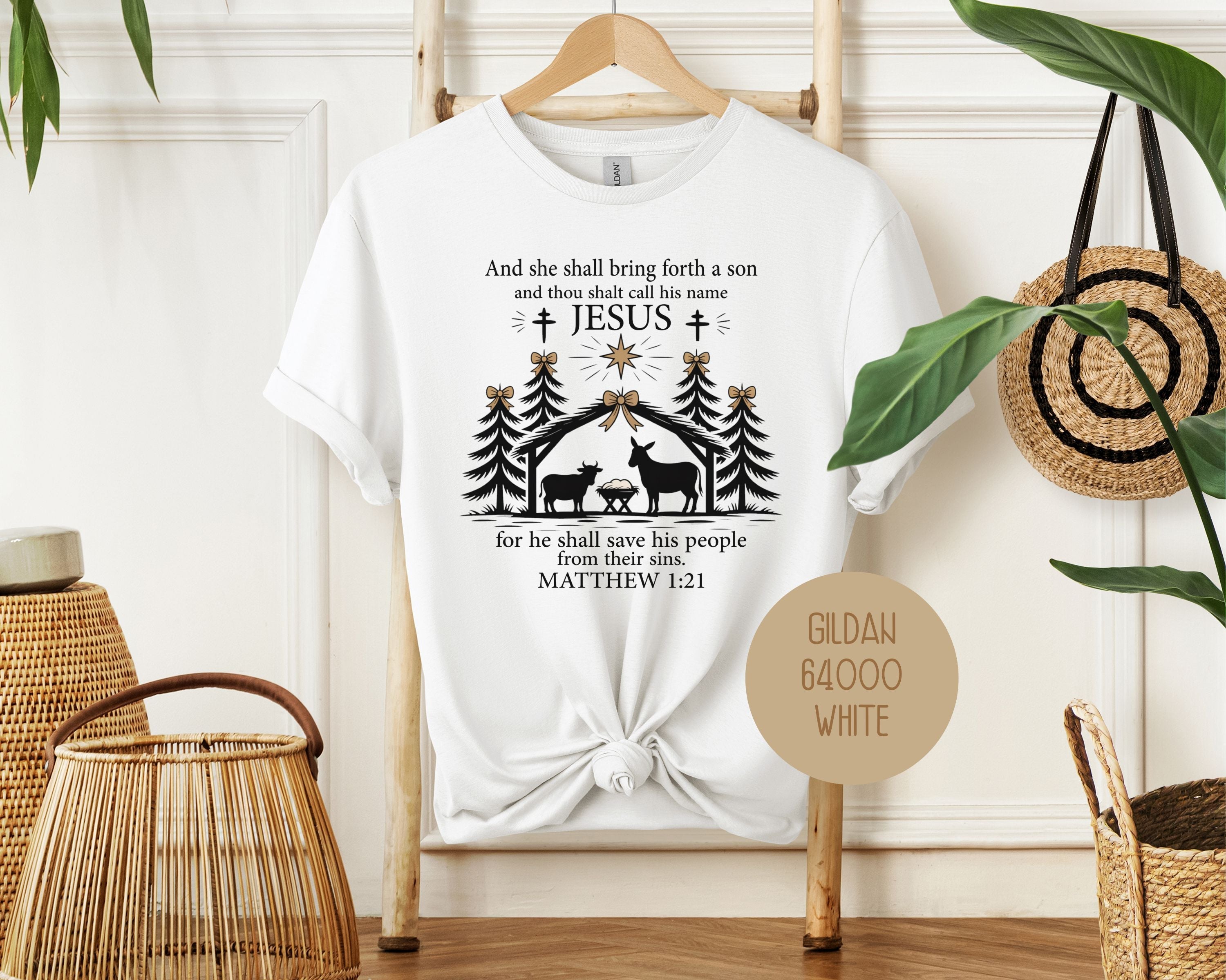 True Story Christmas Nativity Matthew 1:21 Bible Verse Shirt